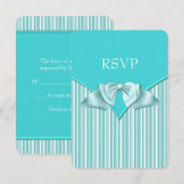Teal Blue Bat Mitzvah RSVP Kaartje (Voorkant / Achterkant)