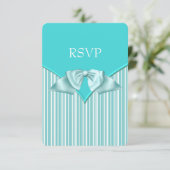 Teal Blue Bat Mitzvah RSVP Kaartje (Staand voorkant)