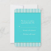 Teal Blue Bat Mitzvah RSVP Kaartje (Achterkant)