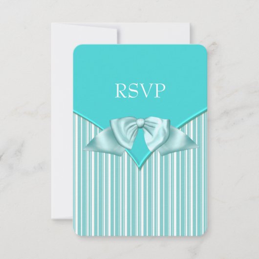 Teal Blue Bat Mitzvah RSVP Kaartje (Voorkant)