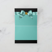 Teal Blue Black Gold Thank You Bedankkaart (Binnen)