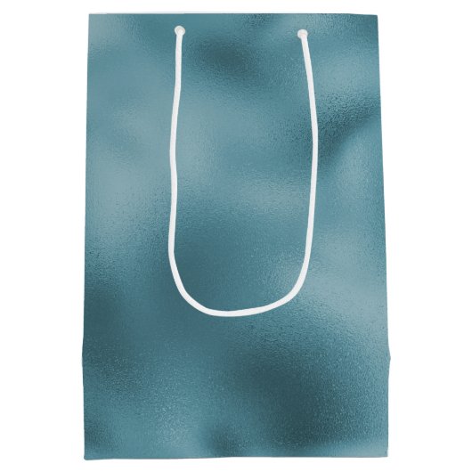 Teal Blue Bruiloft Medium Cadeauzakje (Achterkant)