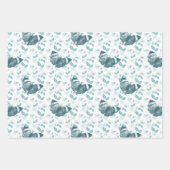Teal Blue Butterflies Birthday Inpakpapier Vel (Voorkant)