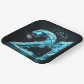 Teal Blue Diamond Crystal 21st Birthday Black Papieren Bordje (Gebogen)