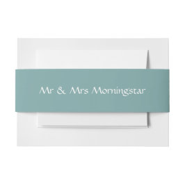 Teal Blue Green Invitation Belly Band Uitnodigingen Wikkel