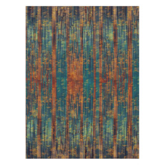 Teal Blue Green Orange Busy Abstract Tablecloth Tafelkleed