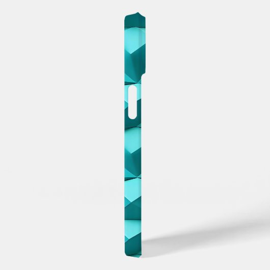 Teal Blue iPhone Case Minimalist 3D Design Trendy (Achterkant / Rechts)