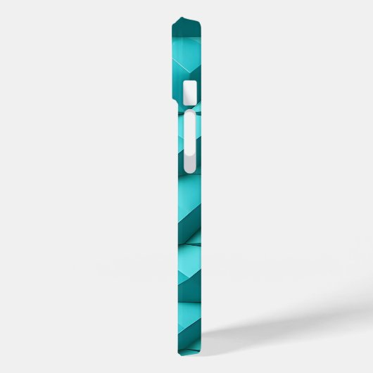 Teal Blue iPhone Case Minimalist 3D Design Trendy (Achterkant / Links)