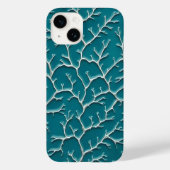 Teal Blue iPhone Case with Vein Texture (Achterkant)