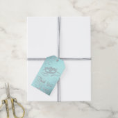 Teal Blue Maskerade Feest Cadeaulabel (Met Touw)
