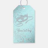 Teal Blue Maskerade Feest Cadeaulabel (Achterkant)
