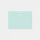 Teal Blue Monogram Post-it® Notes (Voorkant)