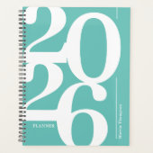 Teal Blue Naam 2026 Planner (Voorkant)