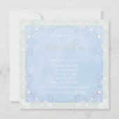 Teal Blue Ooievaar Baby Shower Kaart (Achterkant)