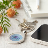 Teal Blue Purple Turtle Colorful Sea Turtle Sleutelhanger (Zijkant)