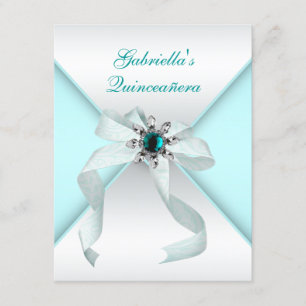 Teal Blue Quinceanera Kaart
