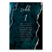 Teal Blue Silver Agate Wedding Kaart (Voorkant)