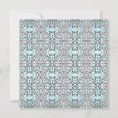 Teal Blue Silveren Bruiloft Kaart (Achterkant)