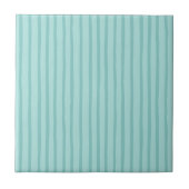 Teal Blue Stripes Tegeltje (Voorkant)