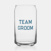 Teal Blue Team Bruidegom Afscheid Als Man Blikvorm Glas (Voorkant)