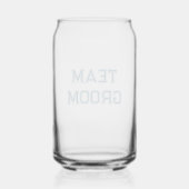 Teal Blue Team Bruidegom Afscheid Als Man Blikvorm Glas (Achterkant)