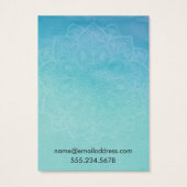Teal Blue Watercolor Mandala Earring Display Cards Visitekaartje (Achterkant)