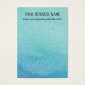Teal Blue Watercolor Mandala Earring Display Cards Visitekaartje (Voorkant)