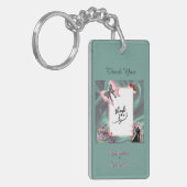 Teal & Blush Wedding Acrylic Keychain (Voorkant Links)