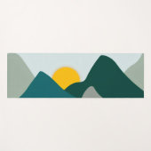 Teal Boho Berg Yogamat (Voorkant (horizontaal))