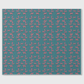 Teal Boho Cheetah en Roze Maan Inpakpapier (Vlak)