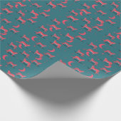 Teal Boho Cheetah en Roze Maan Inpakpapier (Hoek)