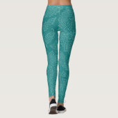 Teal Boho Mandala Minimalistische Yoga Leggings (Achterkant)
