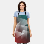 teal bordeauxrood wit schort (Gedragen)