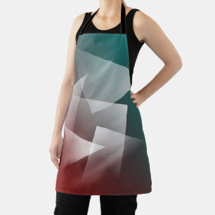 teal bordeauxrood wit schort