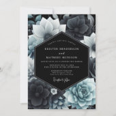 Teal Botanical Opulence Wedding Kaart (Voorkant)