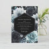 Teal Botanical Opulence Wedding Kaart (Staand voorkant)