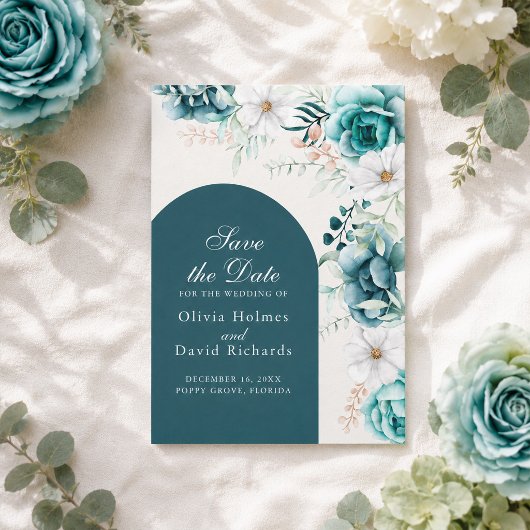 Teal Botanical Save the Date | Boho Stijl