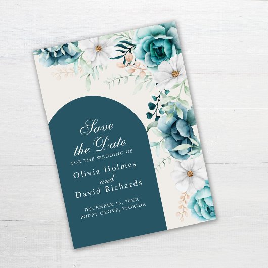 Teal Botanical Save the Date | Boho Stijl