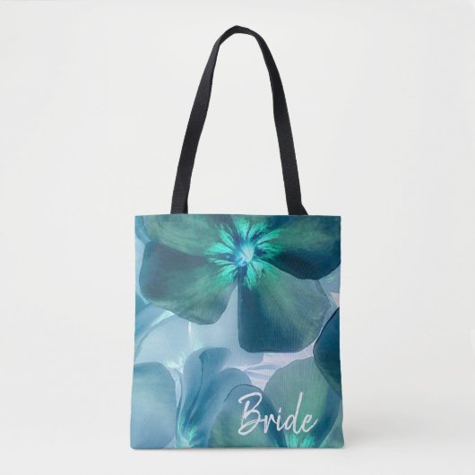 Teal Botanische Bruidstas Tote Bag (Voorkant)