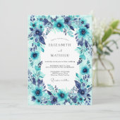 Teal Bountiful Summer Wedding Kaart (Staand voorkant)