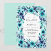 Teal Bountiful Summer Wedding Kaart (Voorkant / Achterkant)
