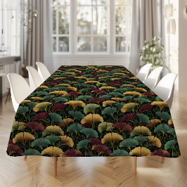 Teal Bourgondische Ginkgo Patroon  Tafelkleed