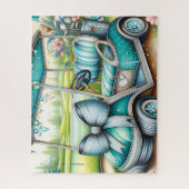 Teal Bow Luxe Golfkar Legpuzzel (Verticaal)