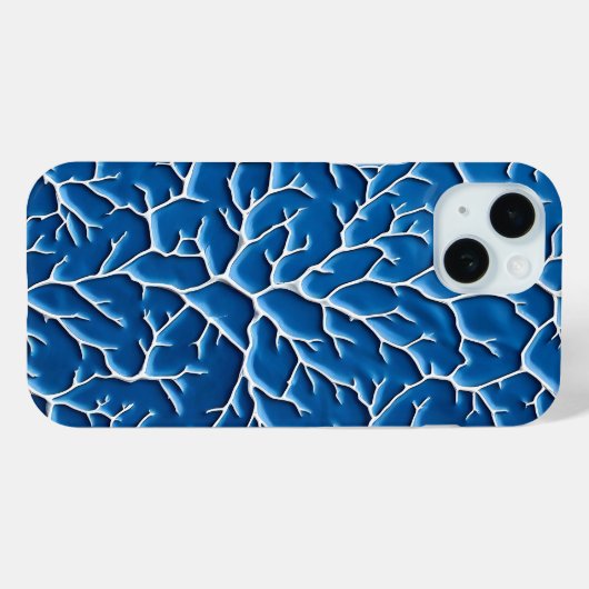 Teal Branch Texture iPhone Case Modern Design (Achterkant (horizontaal))