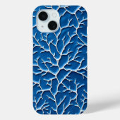 Teal Branch Textuur iPhone Hoesje Modern Design (Achterkant)
