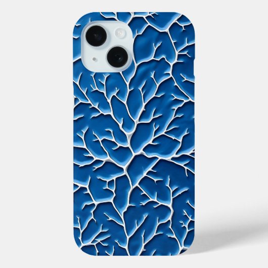 Teal Branch Textuur iPhone Hoesje Modern Design (Achterkant)