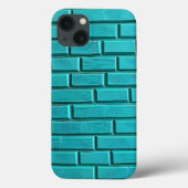 Teal Brick Wall iPhone Case Cool Design (Achterkant)
