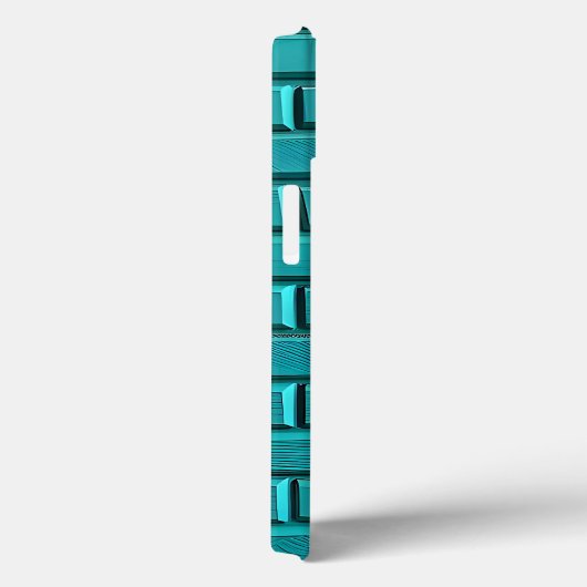 Teal Brick Wall iPhone Case Cool Design (Achterkant / Rechts)