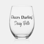 Teal Bride & Co. Bruiloftsfeest Wijnglas Zonder Voet (Voorkant)