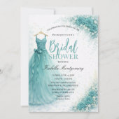 Teal Bridesmaid Dress Bridal Shower Kaart (Voorkant)